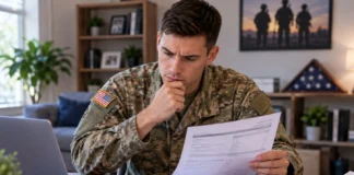 Can CashNetUSA Lend to Active-Duty Service members? Service member reviewing loan papers at a desk